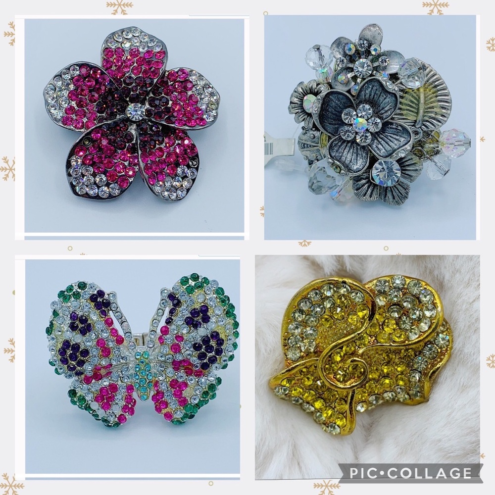 Bundle of 4 rings 3 with elastic band and 1 adjustable see pictures 4 for $40